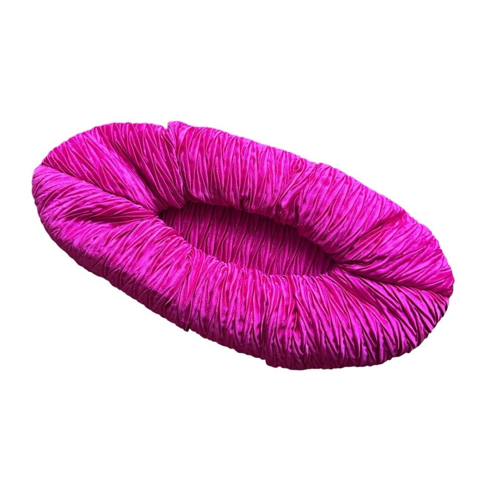 Fuschia Pink Pleated clutch with gold chain - Picture 5 of 6